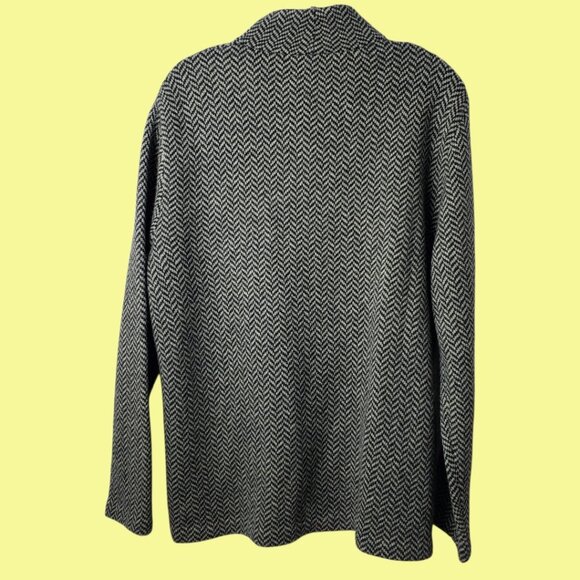 Lauren Ralph Lauren Womens Herringbone Blazer Jacket Lambswool Black/White Large - Picture 5 of 12